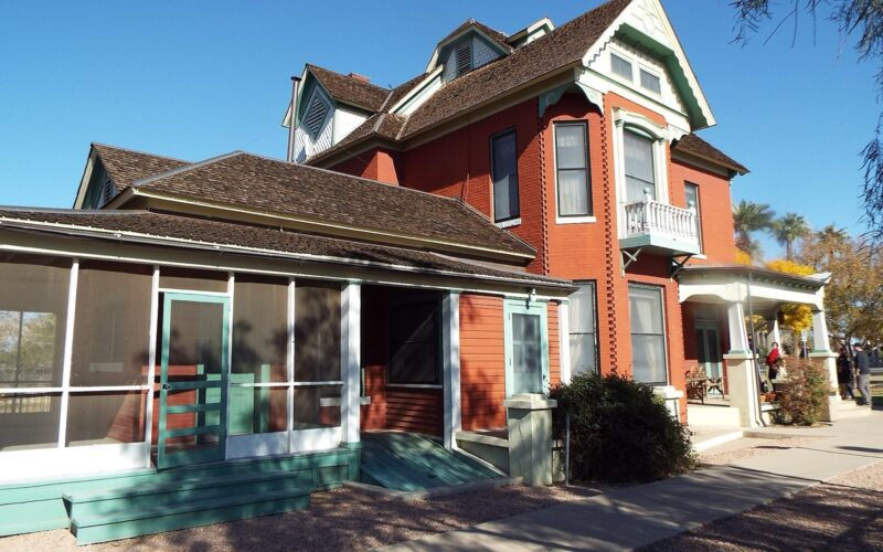 The historic Niels Petersen House, an 1892 red-brick Queen Anne Victorian home preserved by Tempe History Museum.
